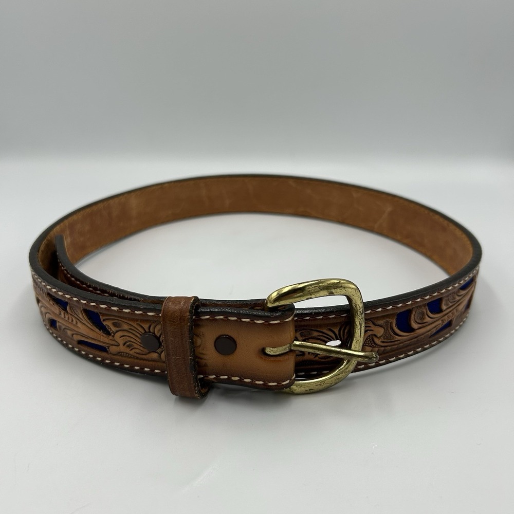 Tony Lama Hand Tooled Leather Belt SUSAN Custom Made in USA